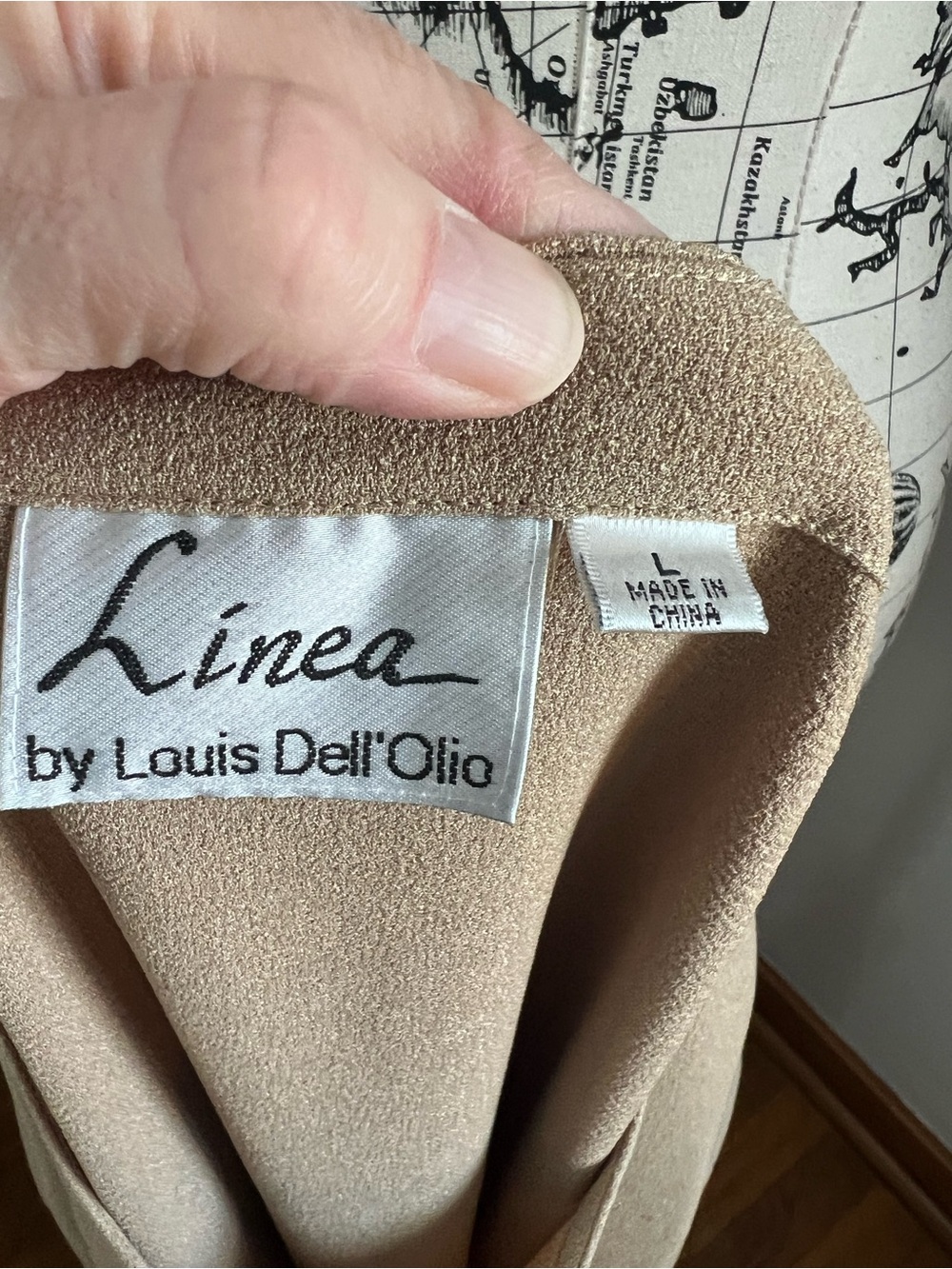 Linea by Louis Dell'Olio Short-Sleeve Midi Dress in Beige - Picture 7 of 8